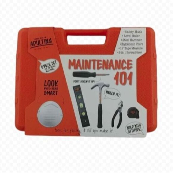 Maintenance 101 Starter Set for Adulting 6 Piece Tool Set Orange Case MSRP $80 - Picture 1 of 3